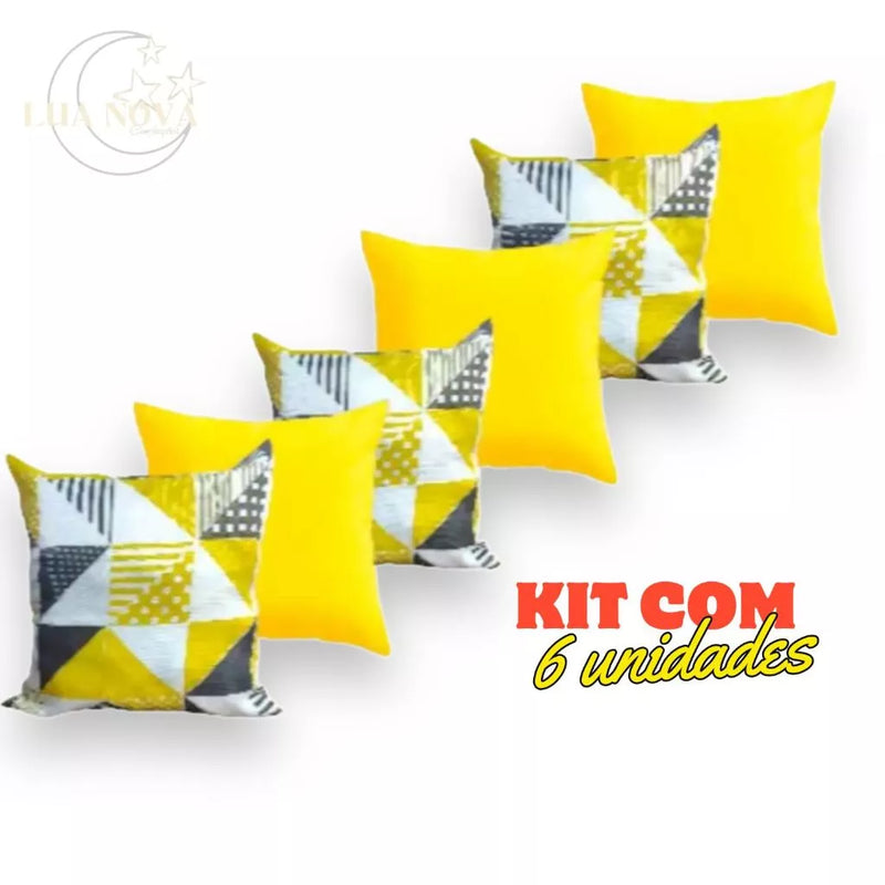 KIT 6 CAPAS PARA ALMOFADAS DECORATIVAS COM ZÍPER