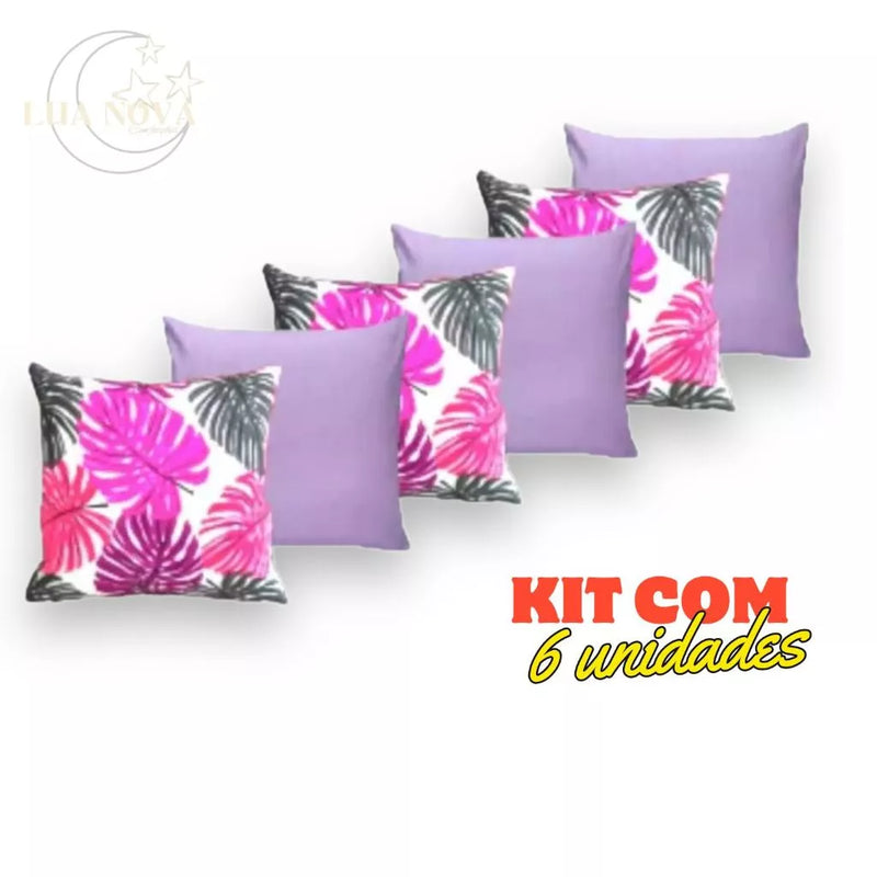 KIT 6 CAPAS PARA ALMOFADAS DECORATIVAS COM ZÍPER