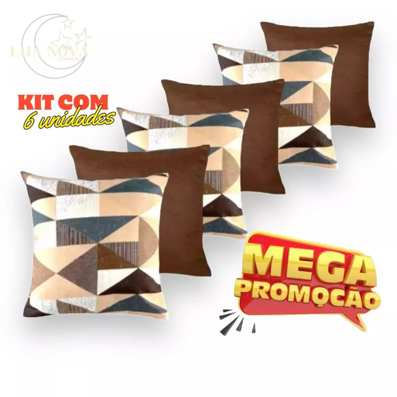 KIT 6 CAPAS PARA ALMOFADAS DECORATIVAS COM ZÍPER