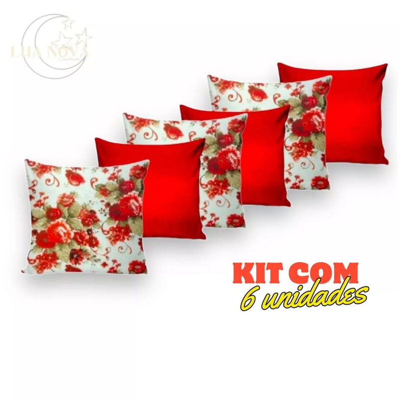 KIT 6 CAPAS PARA ALMOFADAS DECORATIVAS COM ZÍPER