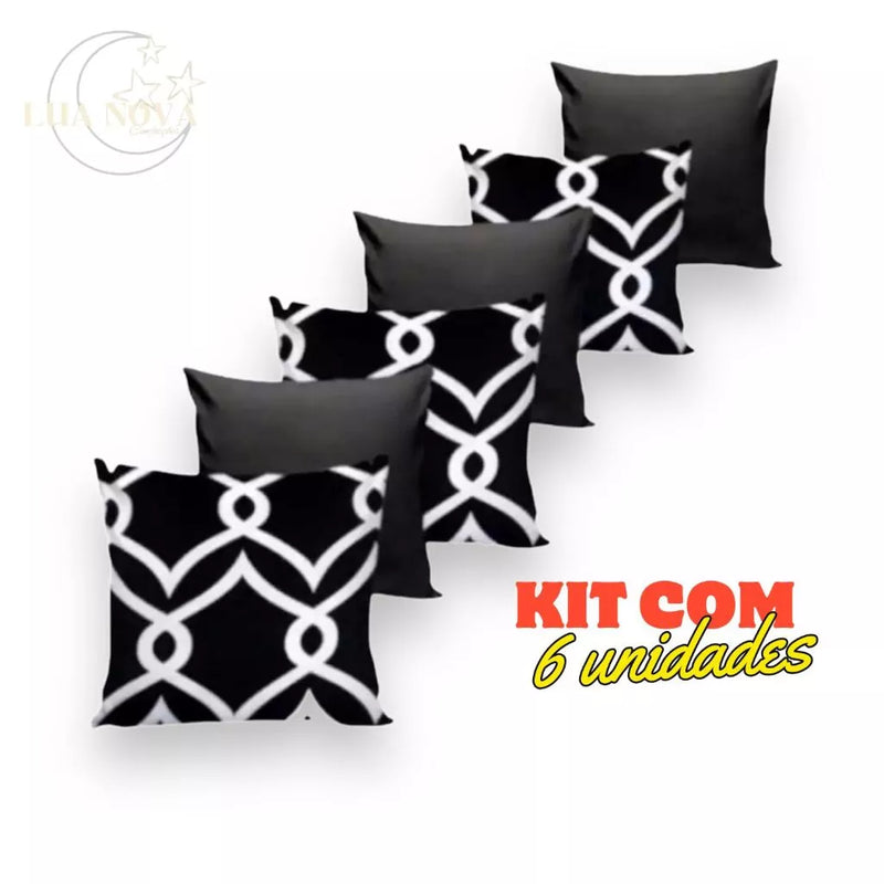 KIT 6 CAPAS PARA ALMOFADAS DECORATIVAS COM ZÍPER