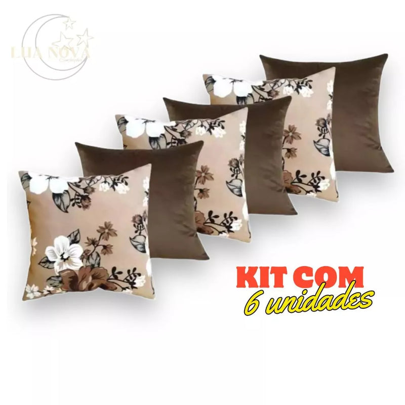 KIT 6 CAPAS PARA ALMOFADAS DECORATIVAS COM ZÍPER