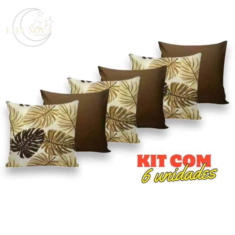 KIT 6 CAPAS PARA ALMOFADAS DECORATIVAS COM ZÍPER