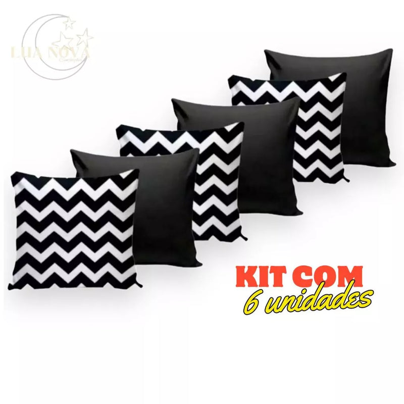 KIT 6 CAPAS PARA ALMOFADAS DECORATIVAS COM ZÍPER