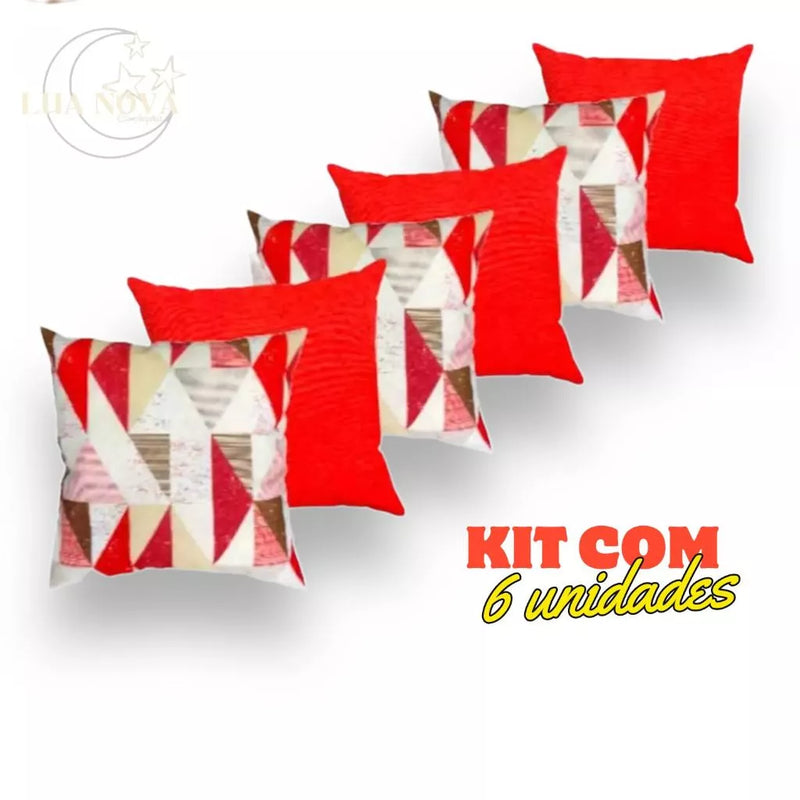 KIT 6 CAPAS PARA ALMOFADAS DECORATIVAS COM ZÍPER