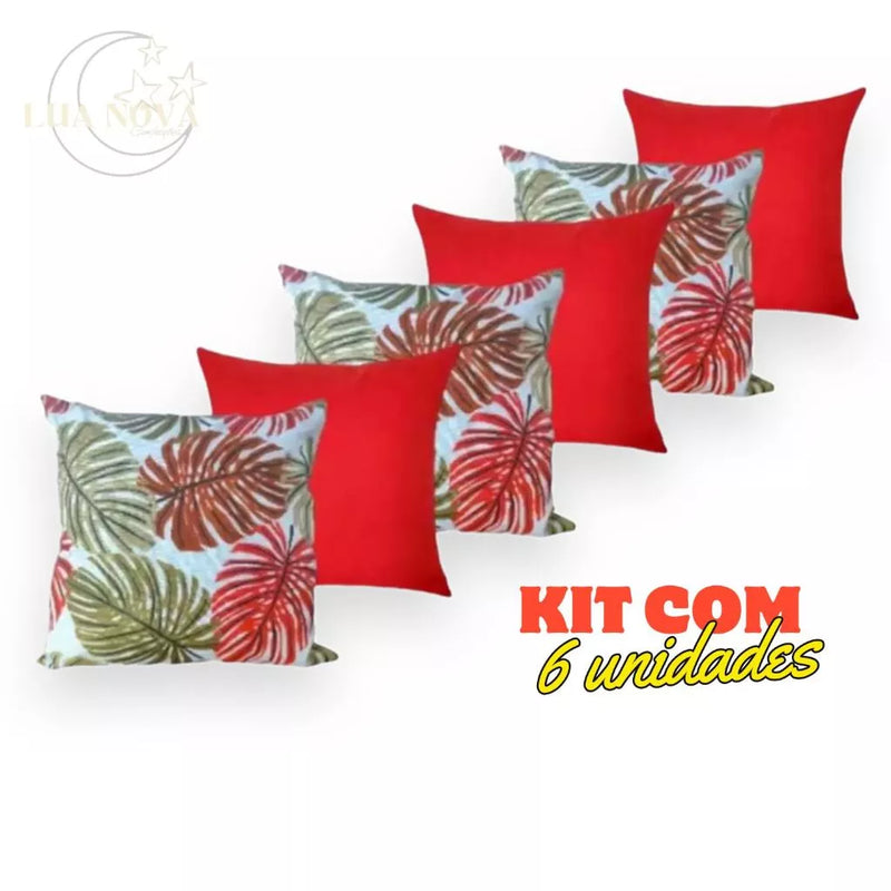 KIT 6 CAPAS PARA ALMOFADAS DECORATIVAS COM ZÍPER