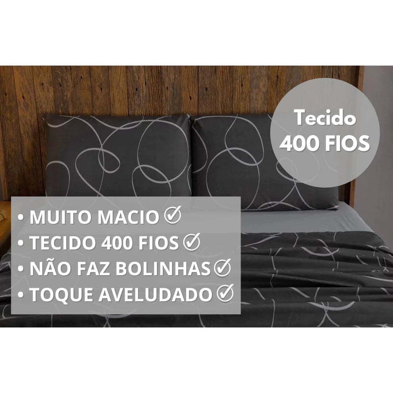 Jogo de Lençol Supreme – 4 Peças Casal 400 Fios Micro Percal