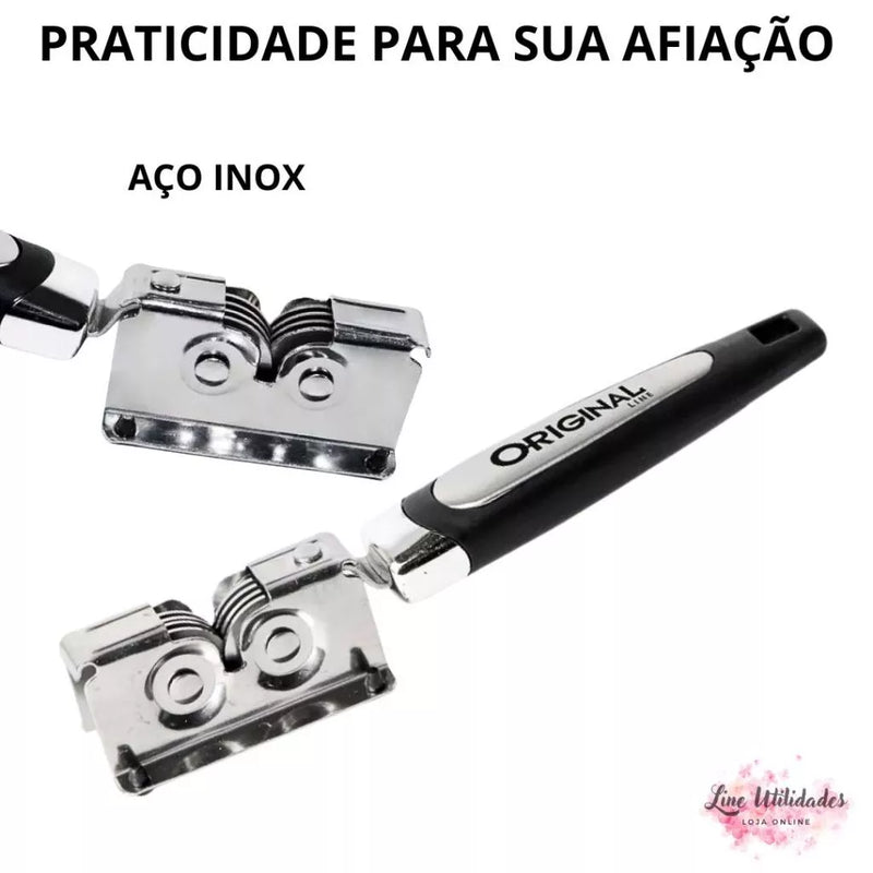 AFIADOR DE FACAS DA LINHA PREMIUM ORIGINAL LINE EM AÇO INOX