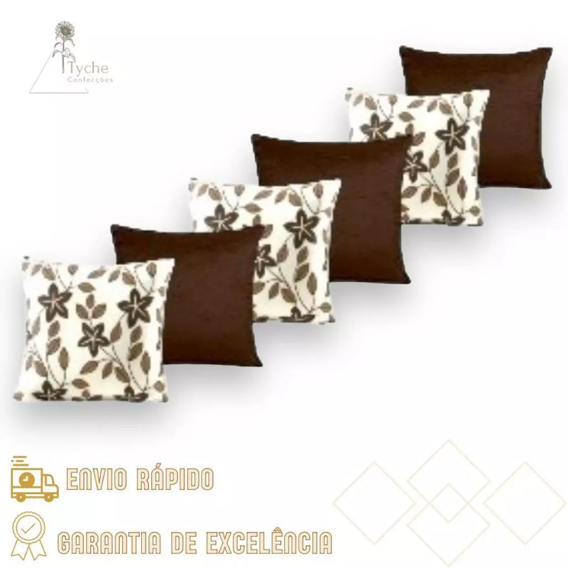 Kit 6 Capas para Almofadas Decorativas Premium com Zíper – Estampas Exclusivas