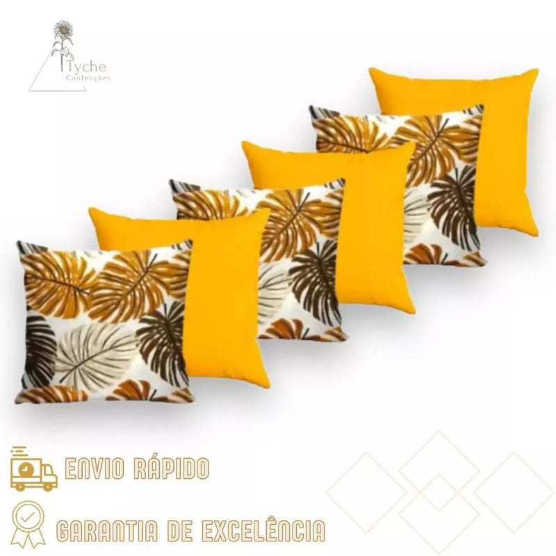 Kit 6 Capas para Almofadas Decorativas Premium com Zíper – Estampas Exclusivas