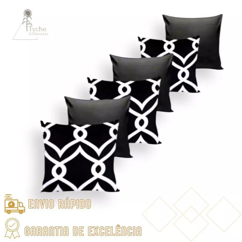 Kit 6 Capas para Almofadas Decorativas Premium com Zíper – Estampas Exclusivas