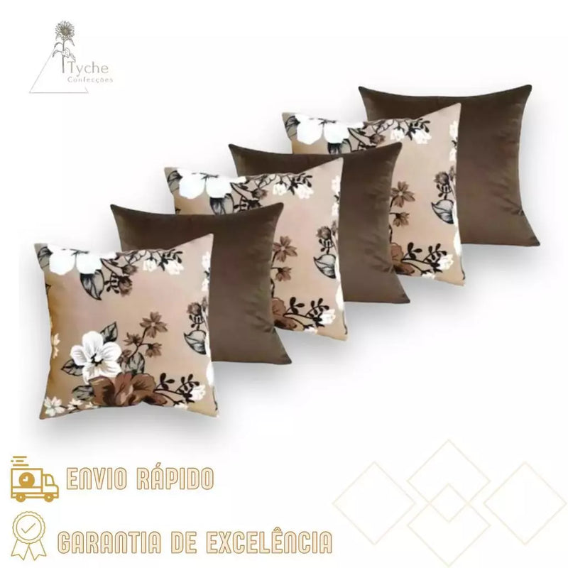 Kit 6 Capas para Almofadas Decorativas Premium com Zíper – Estampas Exclusivas