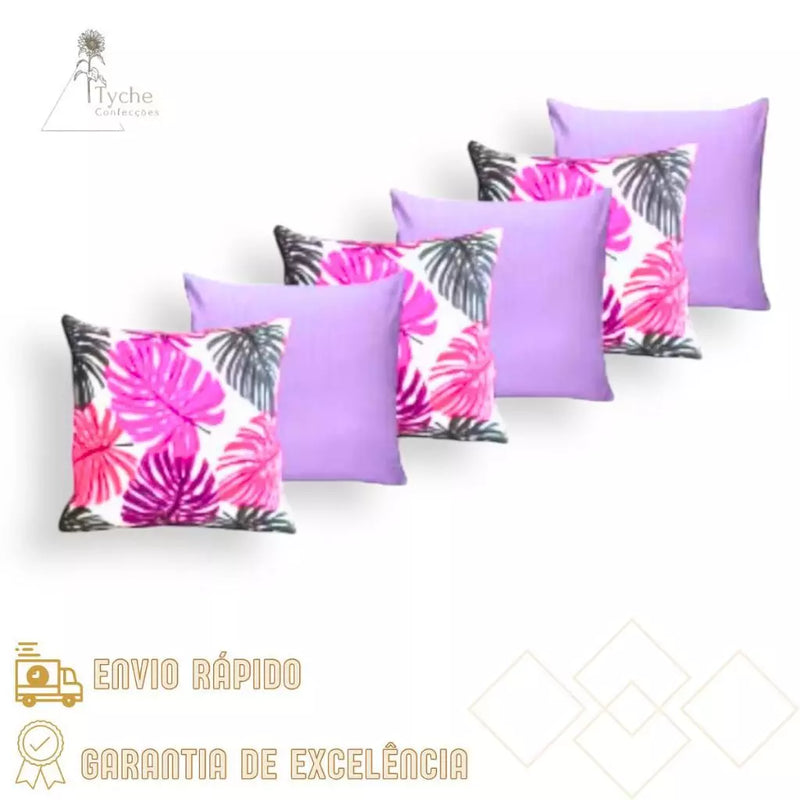 Kit 6 Capas para Almofadas Decorativas Premium com Zíper – Estampas Exclusivas