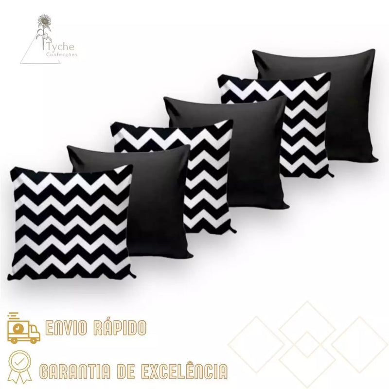 Kit 6 Capas para Almofadas Decorativas Premium com Zíper – Estampas Exclusivas