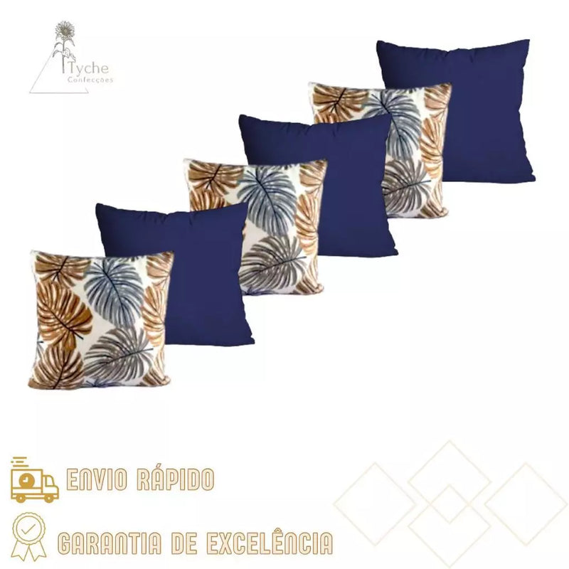 Kit 6 Capas para Almofadas Decorativas Premium com Zíper – Estampas Exclusivas