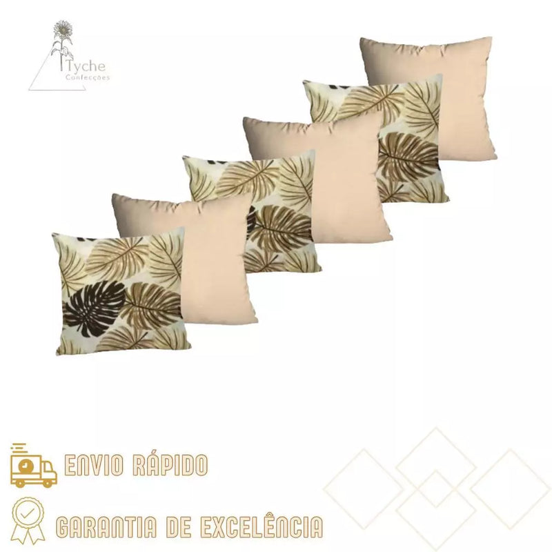 Kit 6 Capas para Almofadas Decorativas Premium com Zíper – Estampas Exclusivas