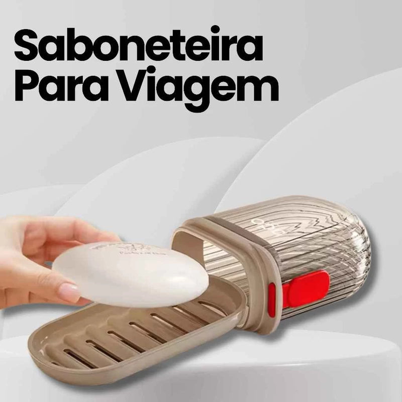 Saboneteira Para Viagem Com Estojo Dupla Drenagem Encaixe Firme Compacta À Prova De Vazamento.