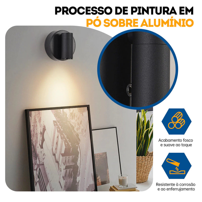 Luminária para quarto sem fio recarregável LED Leitura arandela de parede abajur de cabeceira